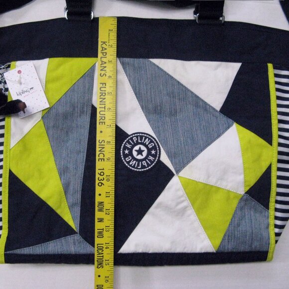Kipling New Shopper XL True Blue Multi Large Tote Bag Crossbody Patchwork NWT - Picture 10 of 11
